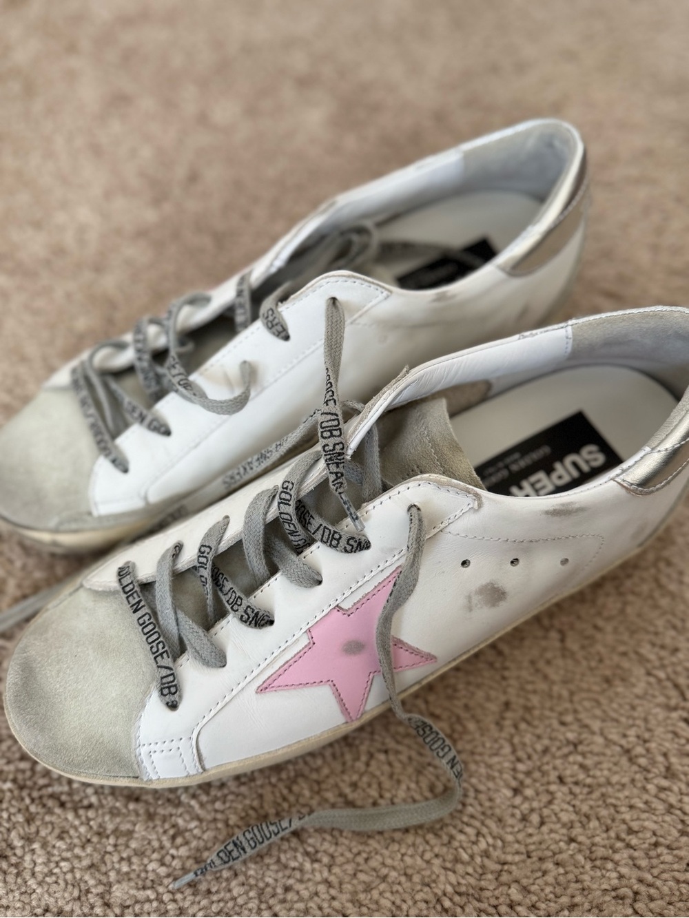 Superstar Leather Upper And Heel Suede Star And Spur Cream Sole Sneakers